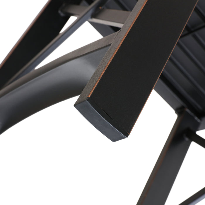 Luxury 3 Piece Outdoor Steel Rocking Chair Set Bistro Set with Coffee Table and Cushions 