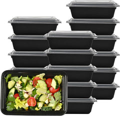 24 oz. 7.28"x4.92"x2.17" Rectangle 1 Compartment Meal Prep Containers, Plastic To Go Containers with Lids