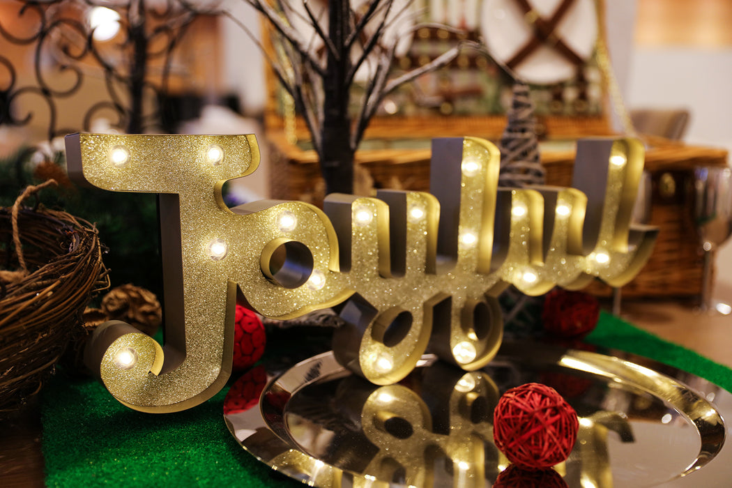 1 Set of LED Light Up Letter Marquee Sign Decoration and 1 Set of Marquee LED Arrow Lighted Sign 