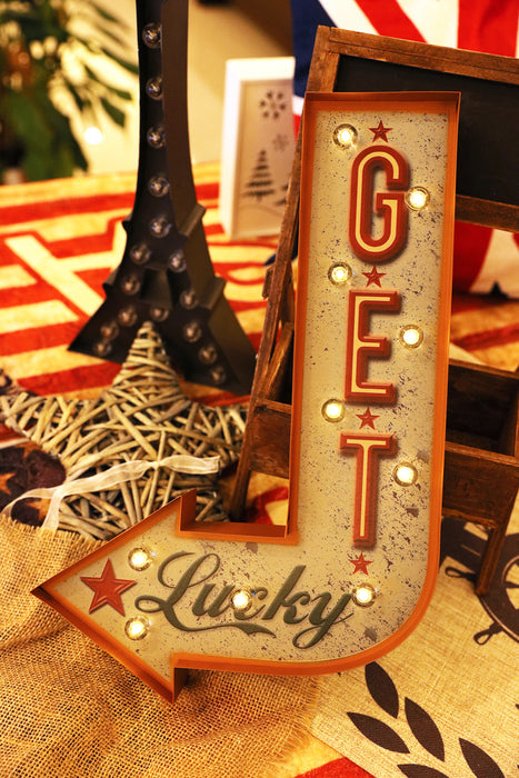 1 Set of LED Light Up Letter Marquee Sign Decoration and 1 Set of Marquee LED Arrow Lighted Sign 