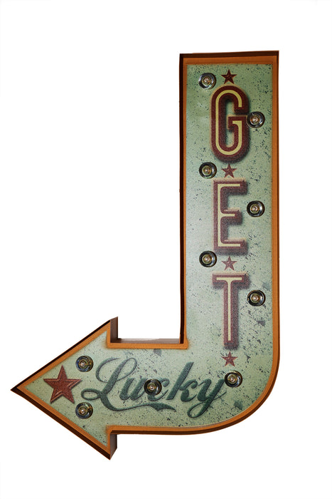 1 Set of LED Light Up Letter Marquee Sign Decoration and 1 Set of Marquee LED Arrow Lighted Sign 