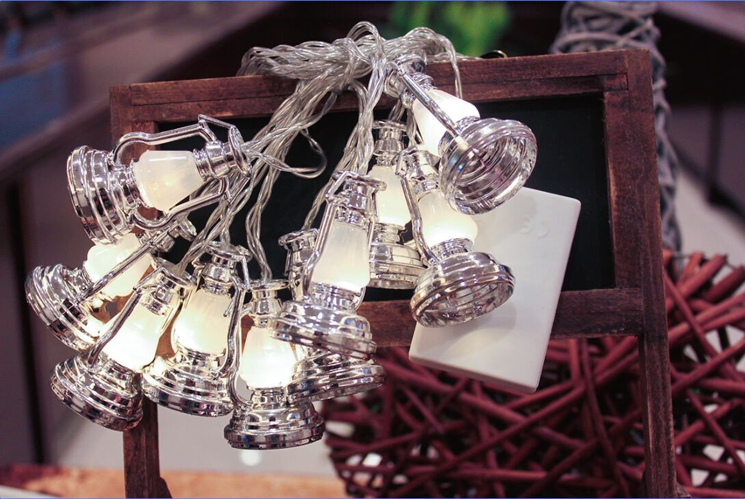 2 Set 20 LEDs Pine SnowflakeString Light and 10 LEDs Battery Operated String Lights