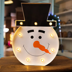 1 Set of Marquee LED Snowman Sign and 1 Set of LED Marquee Santa Sign
