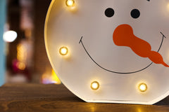 1 Set of Marquee LED Snowman Sign and 1 Set of LED Marquee Santa Sign