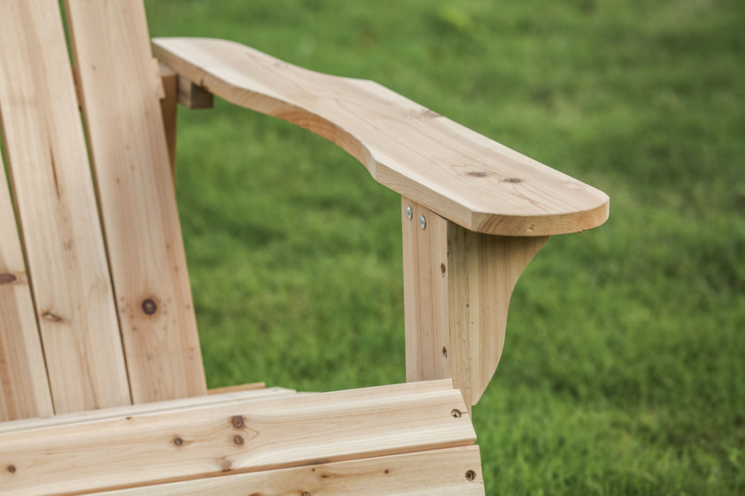 Rustic Natural Finish Wooden Adirondack Loveseat Chair for Outdoor Seating Comfort 