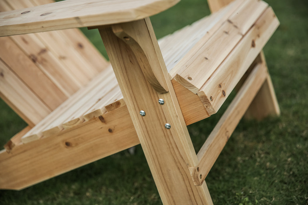 Rustic Natural Finish Wooden Adirondack Loveseat Chair for Outdoor Seating Comfort 