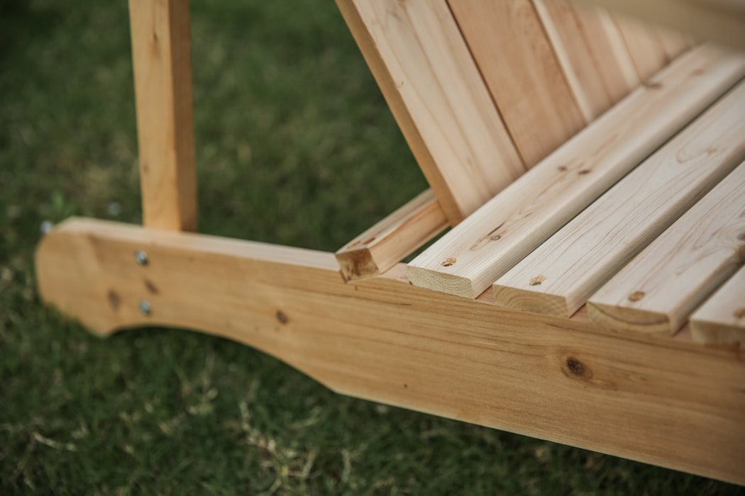 Rustic Natural Finish Wooden Adirondack Loveseat Chair for Outdoor Seating Comfort 
