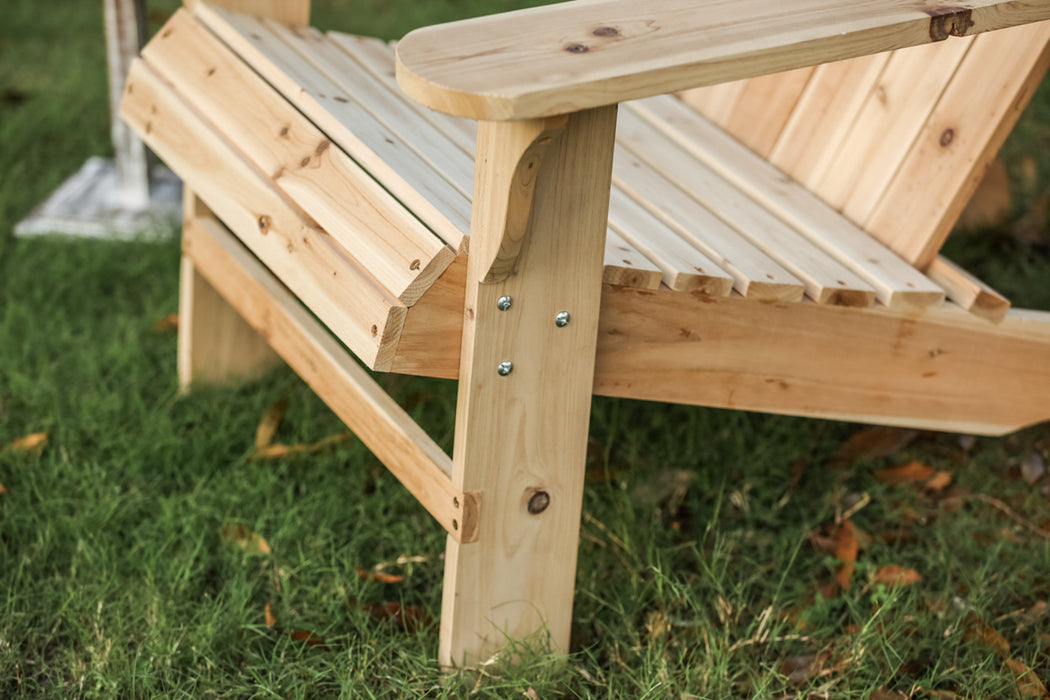 Rustic Natural Finish Wooden Adirondack Loveseat Chair for Outdoor Seating Comfort 