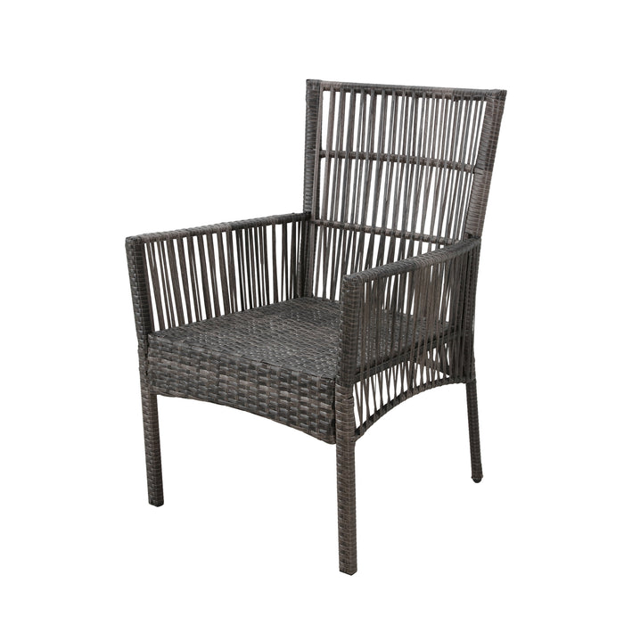 Elegant 2-Piece Beige Wicker Rattan Dining Chair Set with Soft Cushions (Beige) 