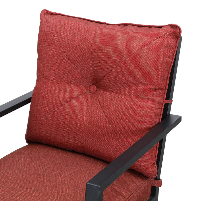 Elegant 2-Piece 24.5" Patio Swivel Backrest Counter Height Chair Set with Armrests and Cushioned Seats 
