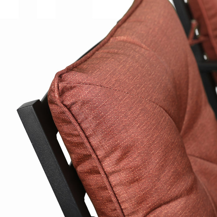 Elegant 2-Piece 24.5" Patio Swivel Backrest Counter Height Chair Set with Armrests and Cushioned Seats 