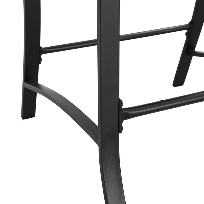 Elevated Comfort Outdoor 24.8" Counter Height Stool, Armrest Dining Chair with High Textilene Backs Metal Frame