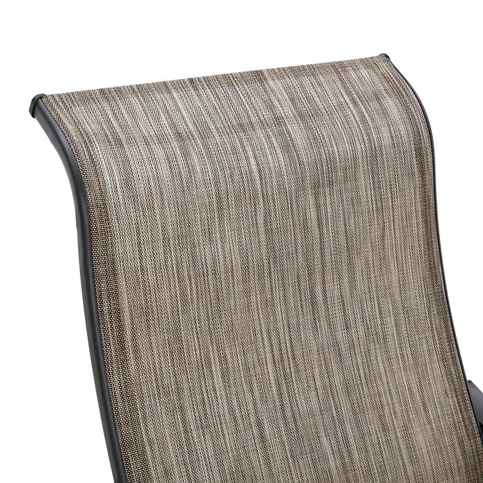 4-Piece Patio Armrest Dining Chair Set with Breathable Textilene Fabric and Metal Frame (Grey) 