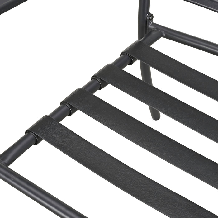 4-Piece Stackable Wrought Iron Patio Dining Chair Set with Armrests and Cushions 