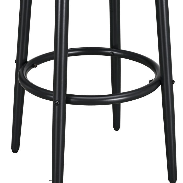 Chic 3 Piece Woven Wicker Patio Bar Set with Beige 360° Swivel Chairs and Tempered Glass Top Table 