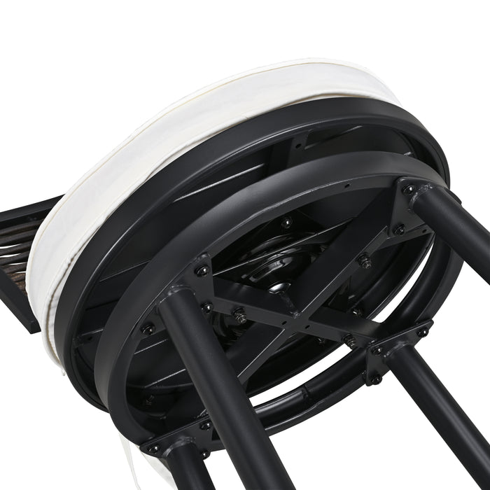 2-Pack Backrest Bar Stool with Thick Cushion Round Swivel Seat, Bar Chair Metal Frame and Foot Pedals 