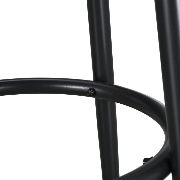 2-Pack Backrest Bar Stool with Thick Cushion Round Swivel Seat, Bar Chair Metal Frame and Foot Pedals 