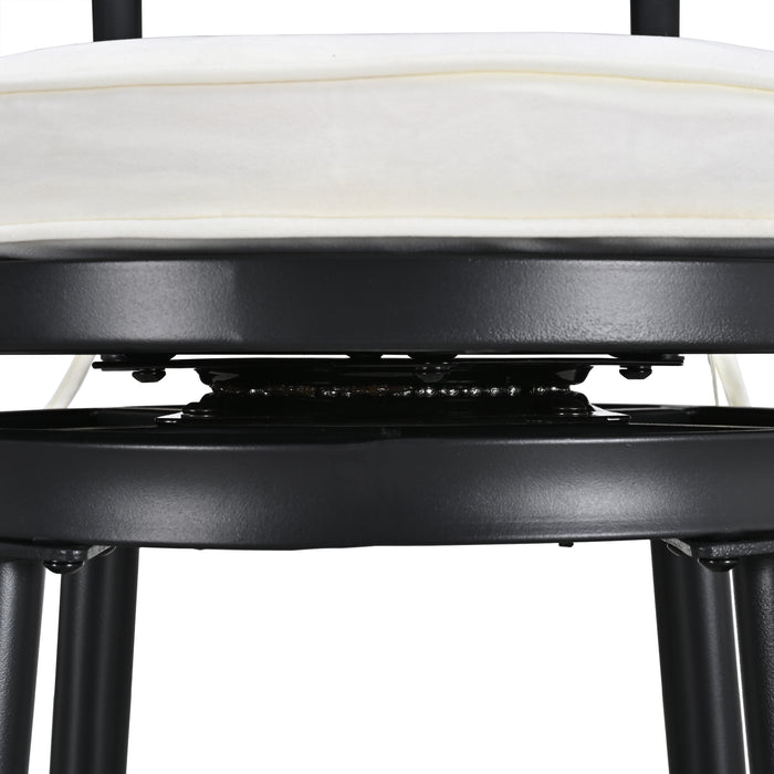 29.5" Backrest Bar Stool with Thick Cushion Round Swivel Seat, Bar Chair Metal Frame and Foot Pedals