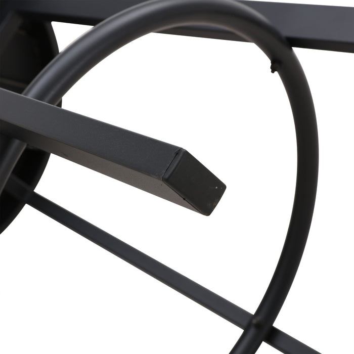 Beige Outdoor 27.5" Backrest Swivel Bar Chairs with Removable Thick Cushion & Black Metal Frame 