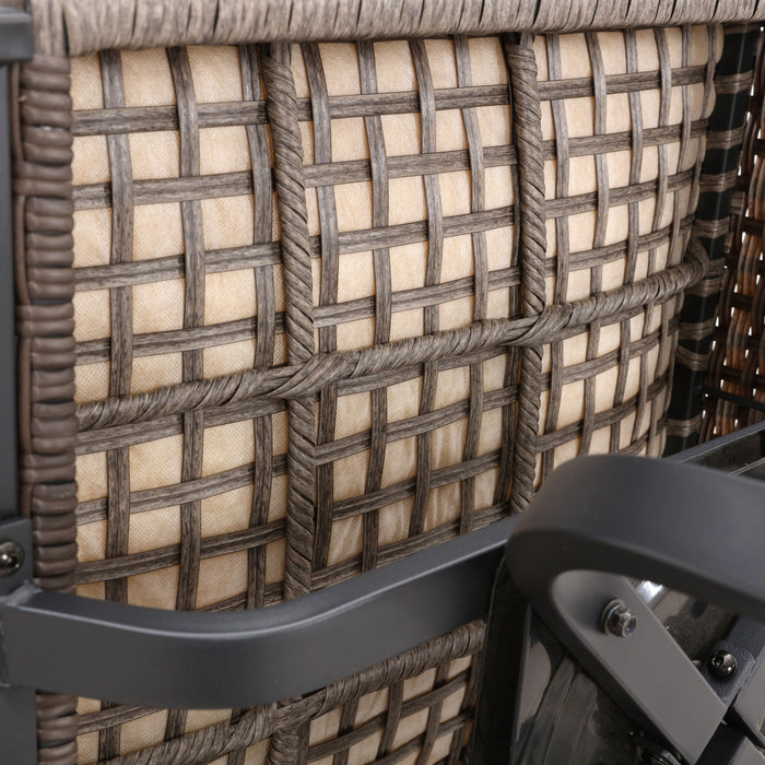 Luxury 2-Piece Outdoor 31.5" Swivel Bar Height Chairs with High-Backrest Rattan Wicker and Comfort Cushioned Armrest Dining Chairs 