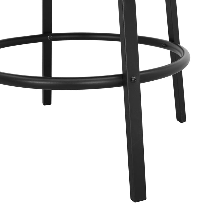 Luxury 2-Piece Outdoor 31.5" Swivel Bar Height Chairs with High-Backrest Rattan Wicker and Comfort Cushioned Armrest Dining Chairs 