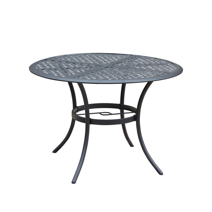 5-Piece Patio Dining Set Metal Chairs with Seat Cushions and Round Iron Table 