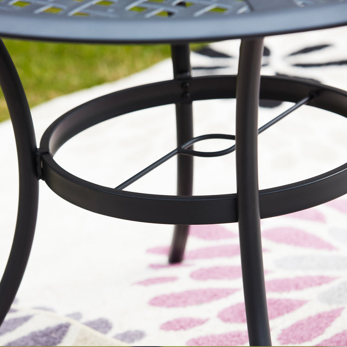5-Piece Patio Dining Set Metal Chairs with Seat Cushions and Round Iron Table 