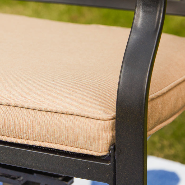 2-Pack Metal 360° Swivel Rocker Patio Chairs Set with Thick Cushions (Blue) 