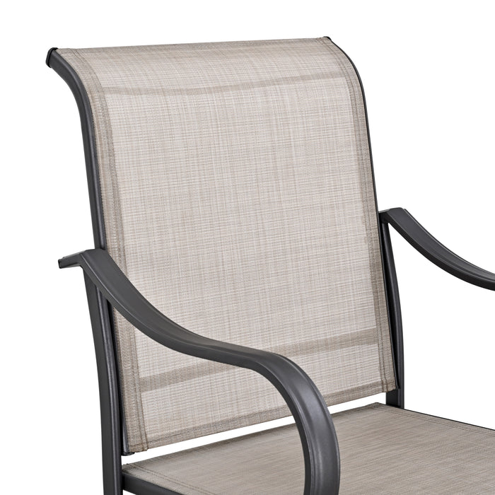 4-Piece 27.6" Bar Height Textilene Swivel Stool Armrests Dining Chairs for Outdoor Bistro Elegance 