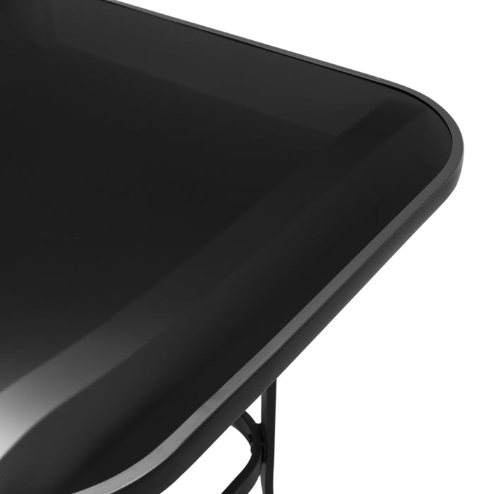 40" Tempered Glass Top Bar Height Table, Metal Square Side Table 