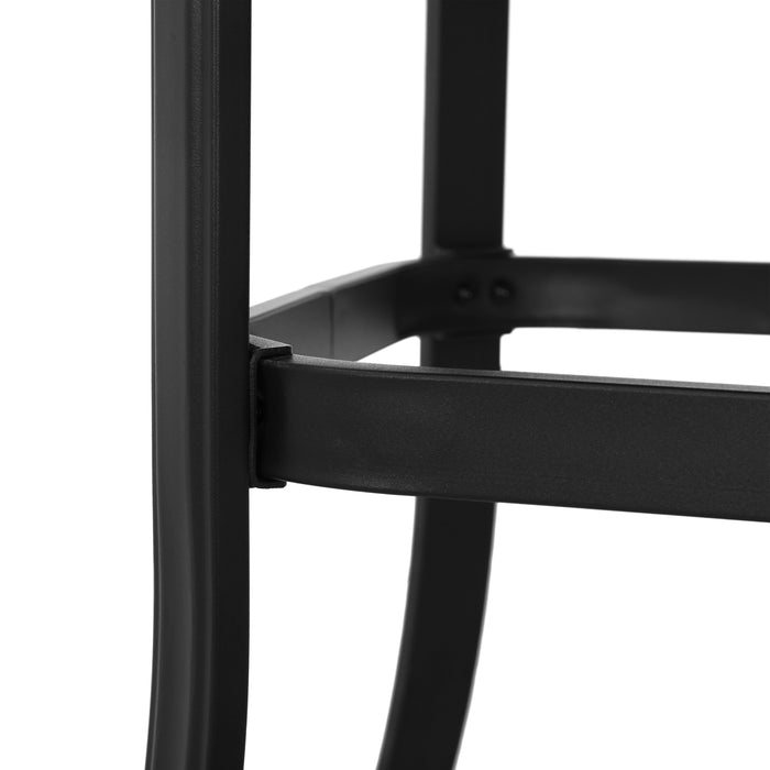 40" Tempered Glass Top Bar Height Table, Metal Square Side Table 