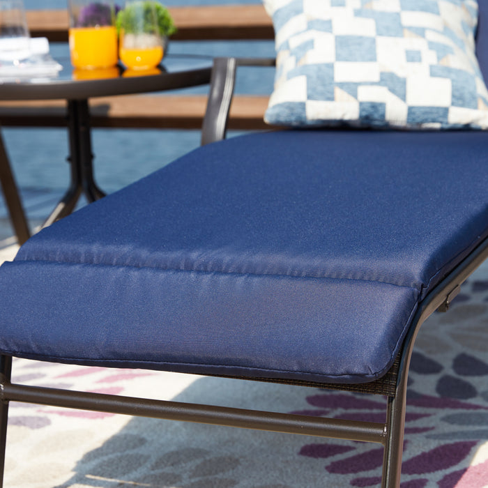 3-Piece Patio Chaise Lounge Set with Adjustable Chairs and Coffee Table Featuring Removable Cushions 