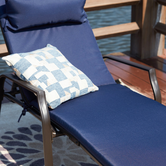 3-Piece Patio Chaise Lounge Set with Adjustable Chairs and Coffee Table Featuring Removable Cushions 