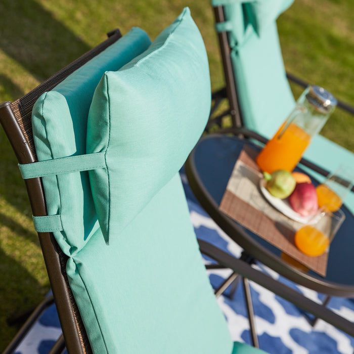 3-Piece Patio Chaise Lounge Set with Adjustable Chairs and Coffee Table Featuring Removable Cushions 