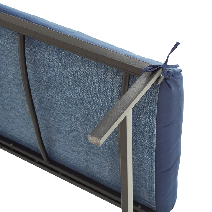 Elegant Outdoor Chaise Lounge with Premium Fabric Cushion and Adjustable Recline 