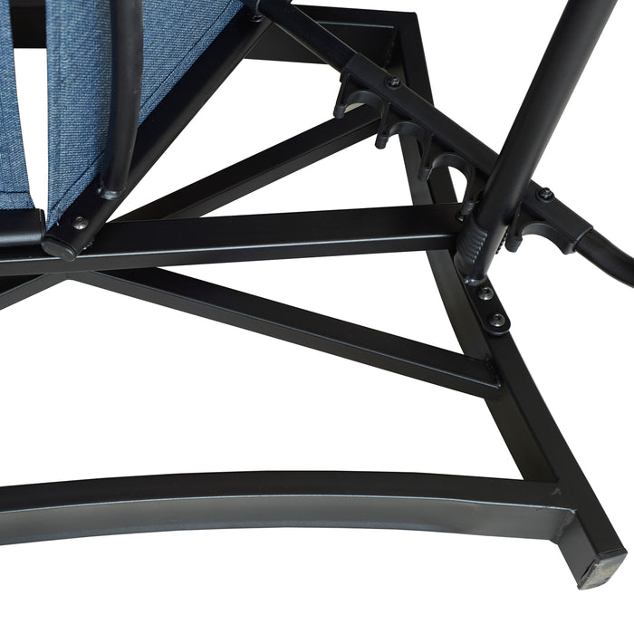 Elegant Outdoor Chaise Lounge with Premium Fabric Cushion and Adjustable Recline 