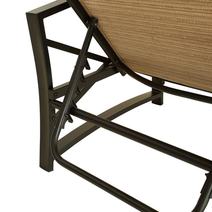 Elegant Outdoor Chaise Lounge with Premium Fabric Cushion and Adjustable Recline 