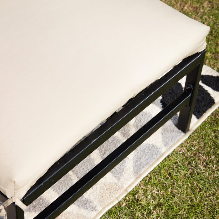 Elegant Outdoor Chaise Lounge with Premium Fabric Cushion and Adjustable Recline 