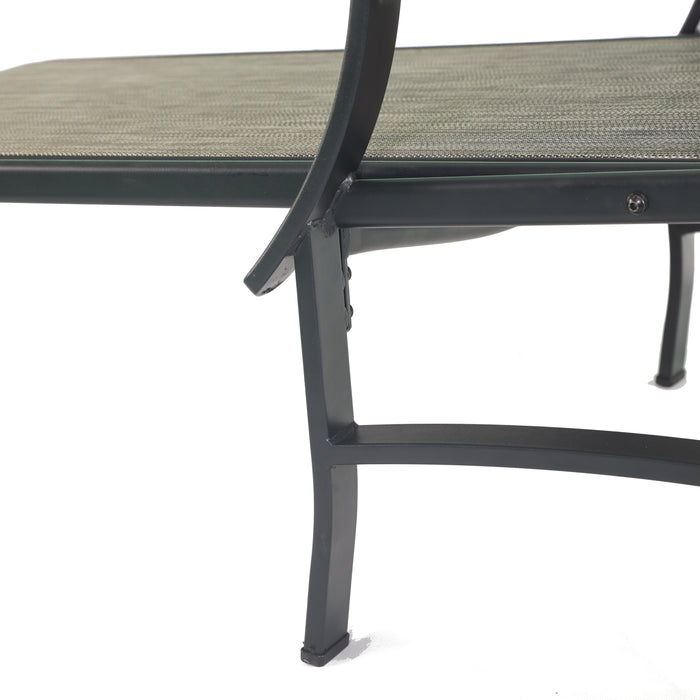 Deluxe 3-Piece Patio Set with Adjustable Textilene Chaise Lounges and Glass Coffee Table 