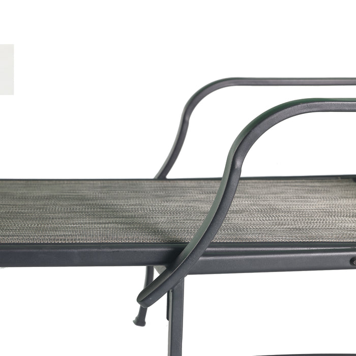Deluxe 3-Piece Patio Set with Adjustable Textilene Chaise Lounges and Glass Coffee Table 