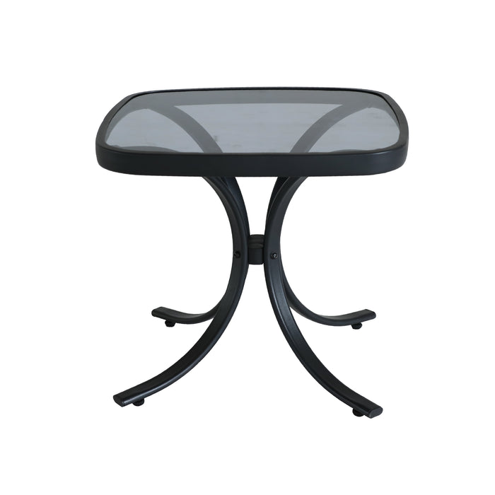 Deluxe 3-Piece Patio Set with Adjustable Textilene Chaise Lounges and Glass Coffee Table 