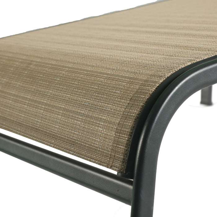 Deluxe 3-Piece Patio Set with Adjustable Textilene Chaise Lounges and Glass Coffee Table 