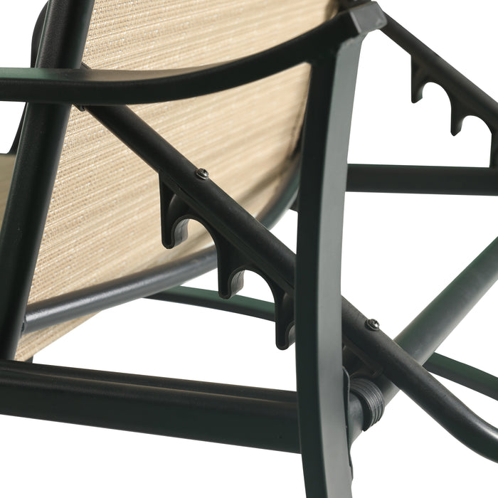 Deluxe 3-Piece Patio Set with Adjustable Textilene Chaise Lounges and Glass Coffee Table 