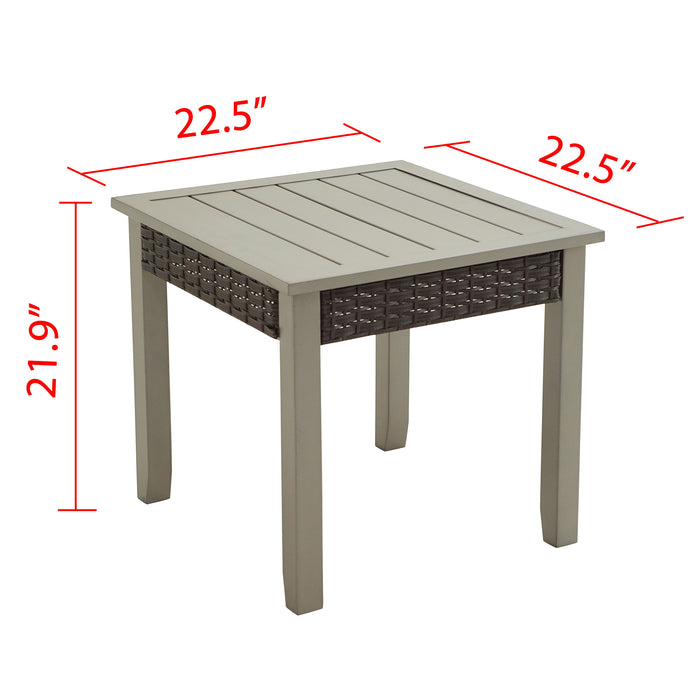 3-Piece Luxury Patio Chaise Lounge Set with Adjustable Wicker Reclining Chairs, Removable Cushions and Side Table 