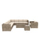 10 Piece Patio Wicker Furniture Set Conversation Chairs Sectional Rattan Sofa with Coffee Table, Ottoman and Cushion, Beige,Blue