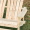 1 Piece Outdoor Wooden Adirondack Bench Loveseat Double Patio Chair Natural