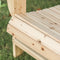 1 Piece Outdoor Wooden Adirondack Bench Loveseat Double Patio Chair Natural