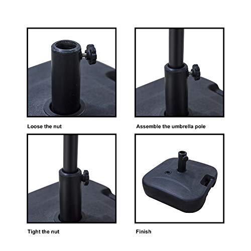 Festival Depot 14.7 ft Patio Outdoor Double-Sided Umbrella Large Twin Market Ventilation Aluminum Crank for Porch, Deck, Backyard and Pool 