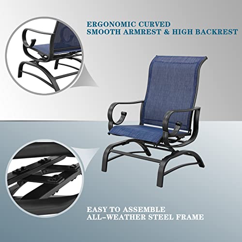 2-Piece Outdoor Armchair with High Textilene Back and Metal Frame 