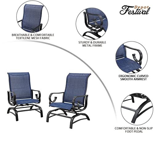 2-Piece Outdoor Armchair with High Textilene Back and Metal Frame 